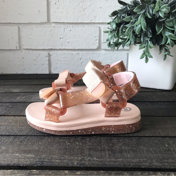Wonder Nation Toddler Girls Glitter Nature Pink Sandal Size 9 - Picture 5 of 9